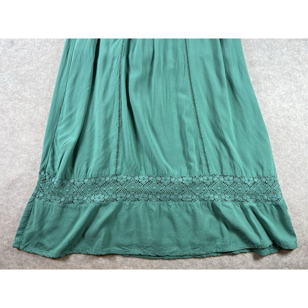 Matilda Jane Green Down In The Valley Mama Boho Prairie Lace Maxi Dress Sz M - Picture 6 of 10